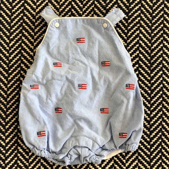 Infant Janie and Jack Baby Boys Flag Overall One-Piece